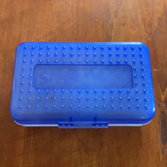 ✏️🖍 1990s School Supply Box | SPACEMAKER | Blue Top / Clear Bottom ✂️📚 - Picture 1 of 6
